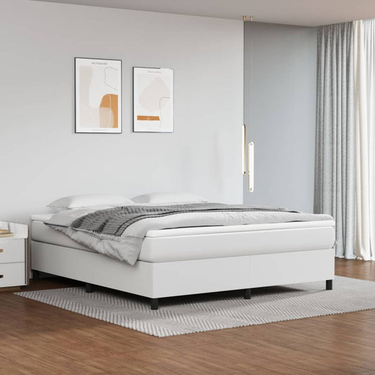 Bed Frame without Mattress White Super King Faux Leather (UK/IE/FI/NO only)