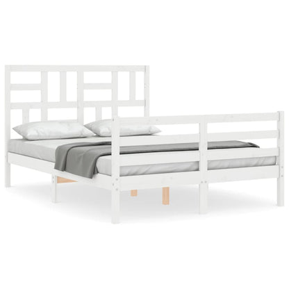 Bed Frame without Mattress White 140x200 cm Solid Wood