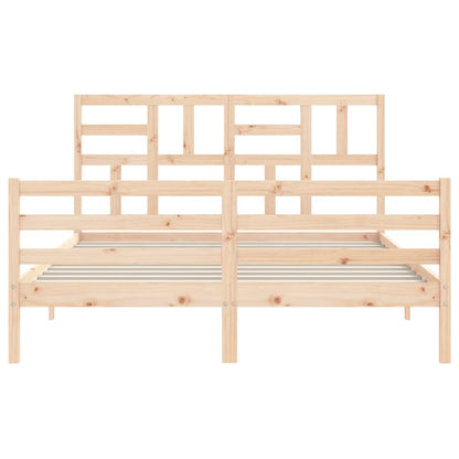 Bed Frame without Mattress King Size Solid Wood