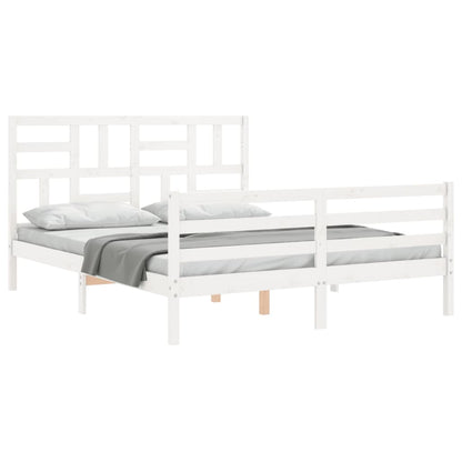 Bed Frame without Mattress White 160x200 cm Solid Wood