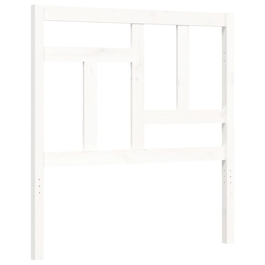Bed Frame without Mattress White Single Solid Wood