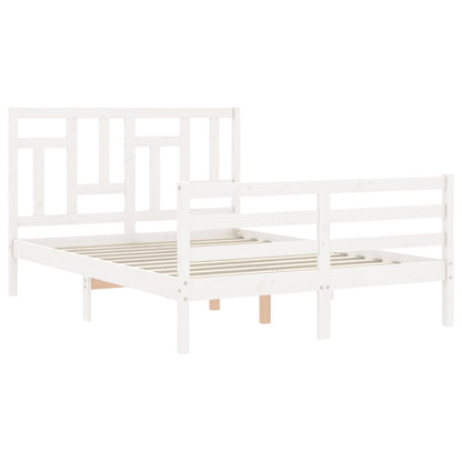 Bed Frame without Mattress White Small Double Solid Wood