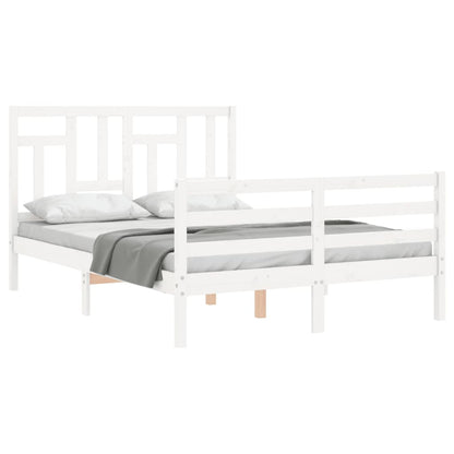 Bed Frame without Mattress White Small Double Solid Wood