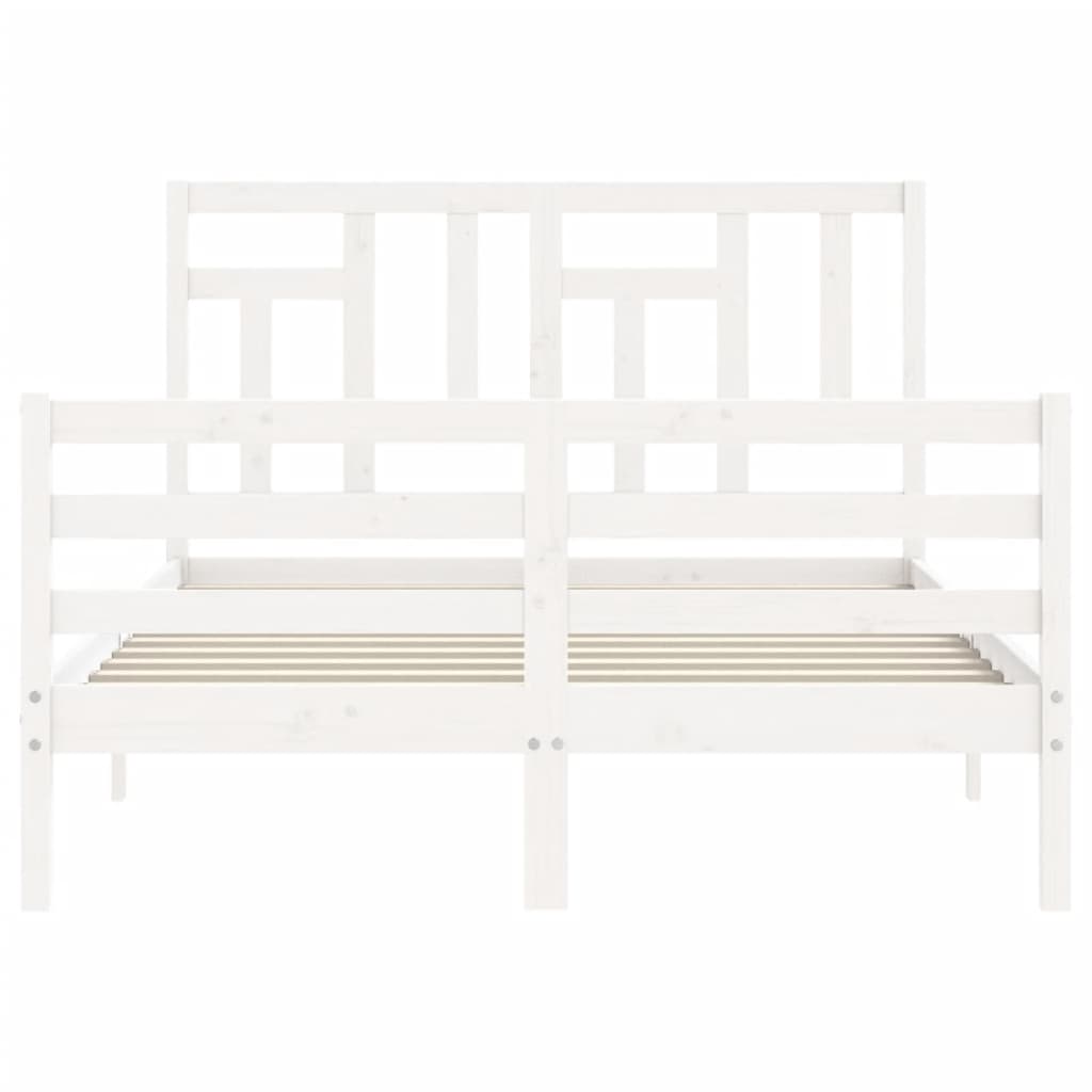 Bed Frame without Mattress White 140x190 cm Solid Wood