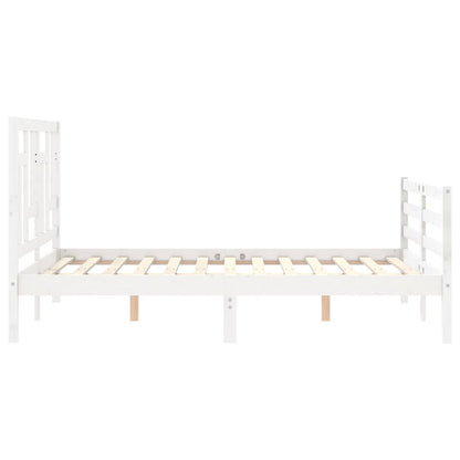Bed Frame without Mattress White 140x190 cm Solid Wood