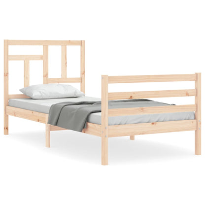 Bed Frame without Mattress 90x200 cm Solid Wood