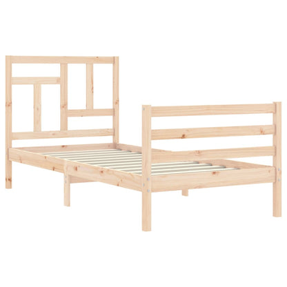 Bed Frame without Mattress 90x200 cm Solid Wood