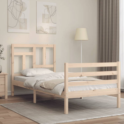 Bed Frame without Mattress 90x200 cm Solid Wood