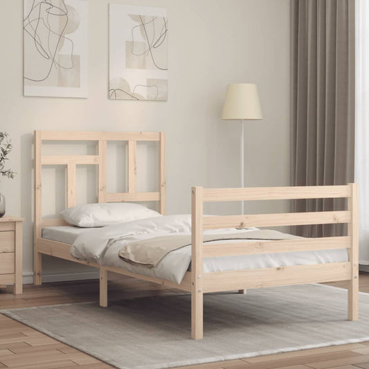 Bed Frame without Mattress 90x200 cm Solid Wood