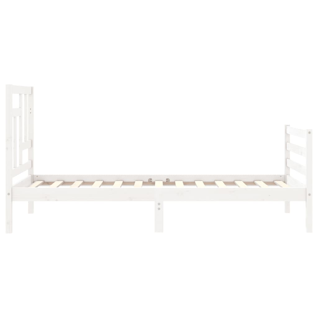 Bed Frame without Mattress White 90x200 cm Solid Wood