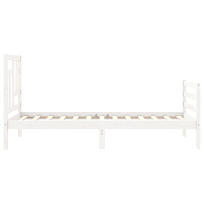 Bed Frame without Mattress White 90x200 cm Solid Wood