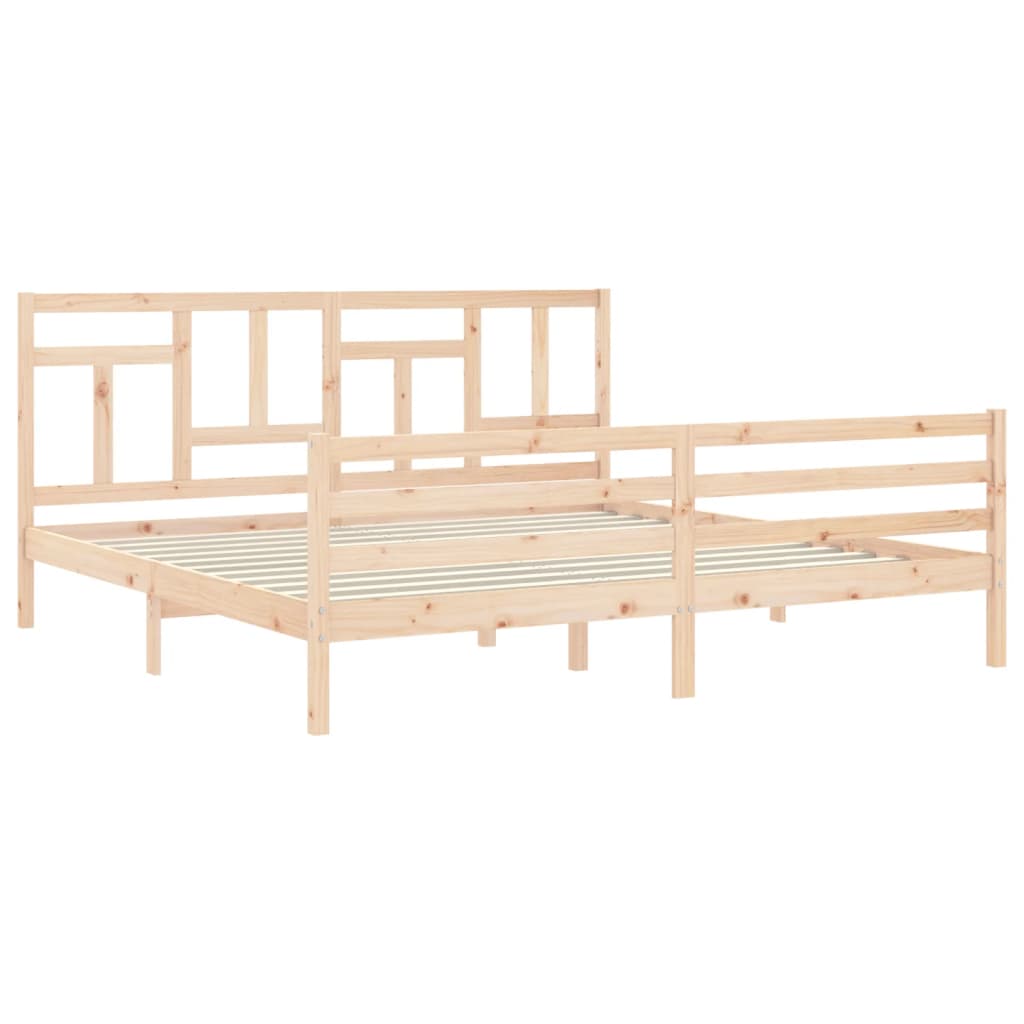 Bed Frame without Mattress 200x200 cm Solid Wood