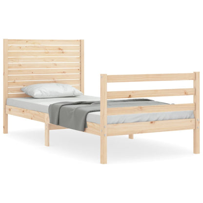 Bed Frame without Mattress Single Solid Wood