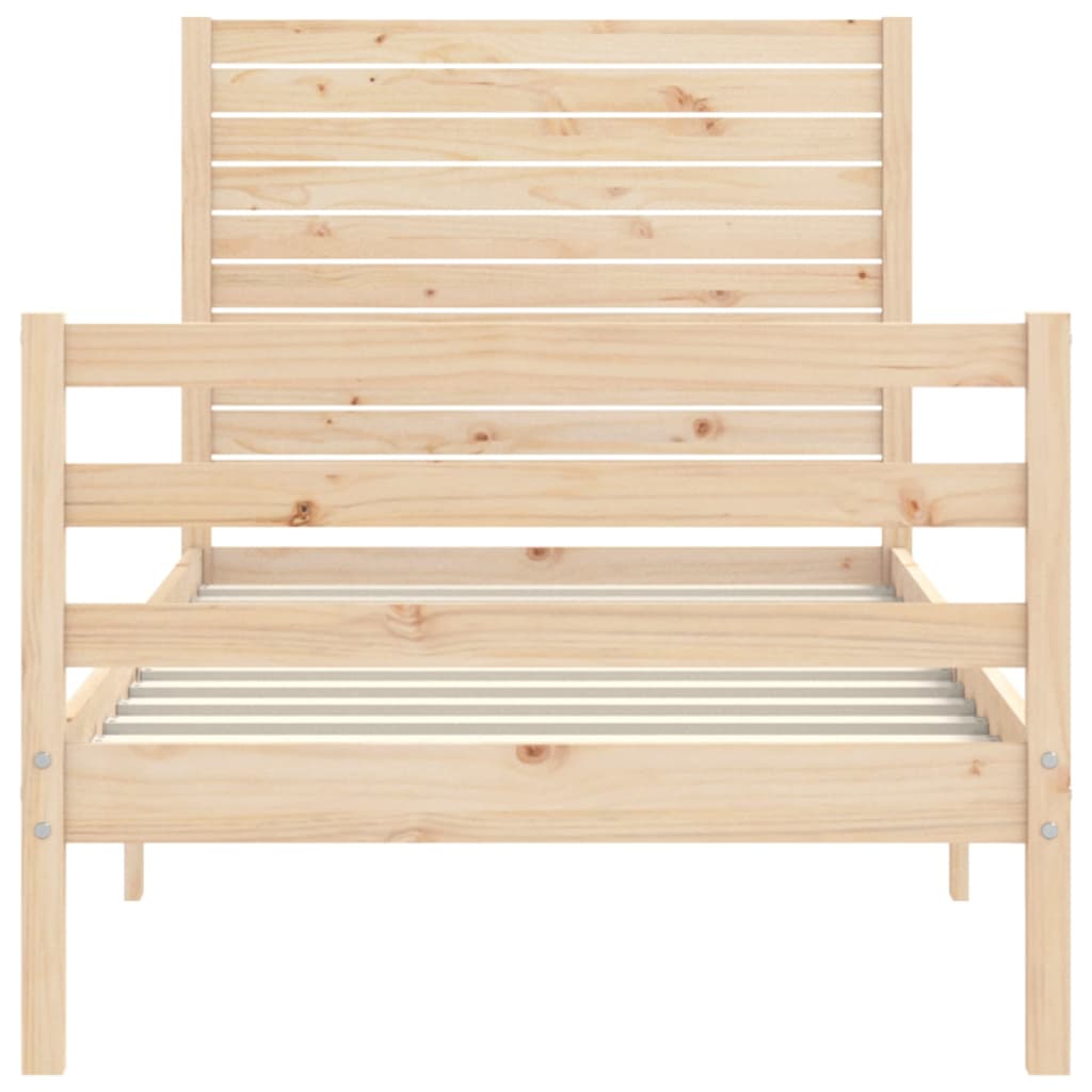 Bed Frame without Mattress Single Solid Wood