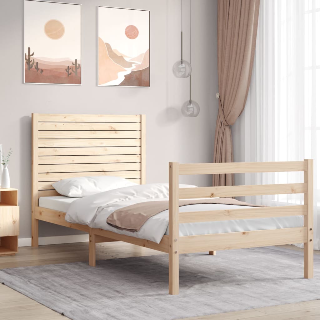 Bed Frame without Mattress Single Solid Wood