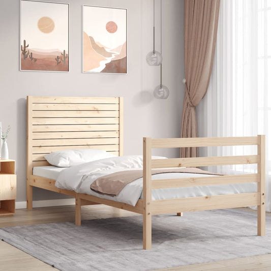 Bed Frame without Mattress Single Solid Wood