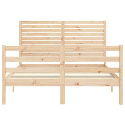 Bed Frame without Mattress Double Solid Wood