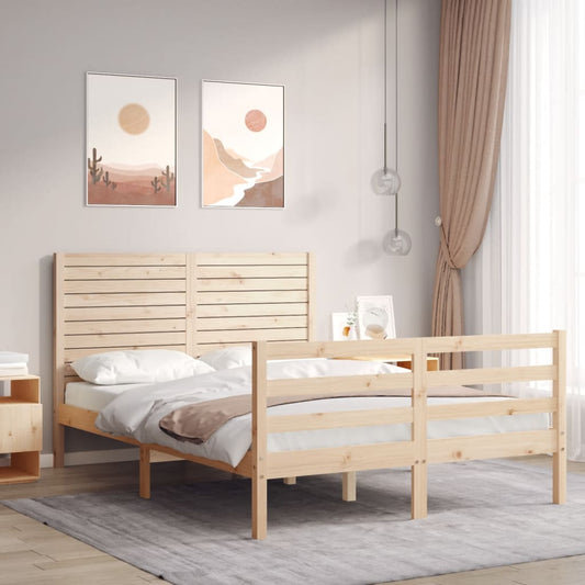 Bed Frame without Mattress 140x190 cm Solid Wood