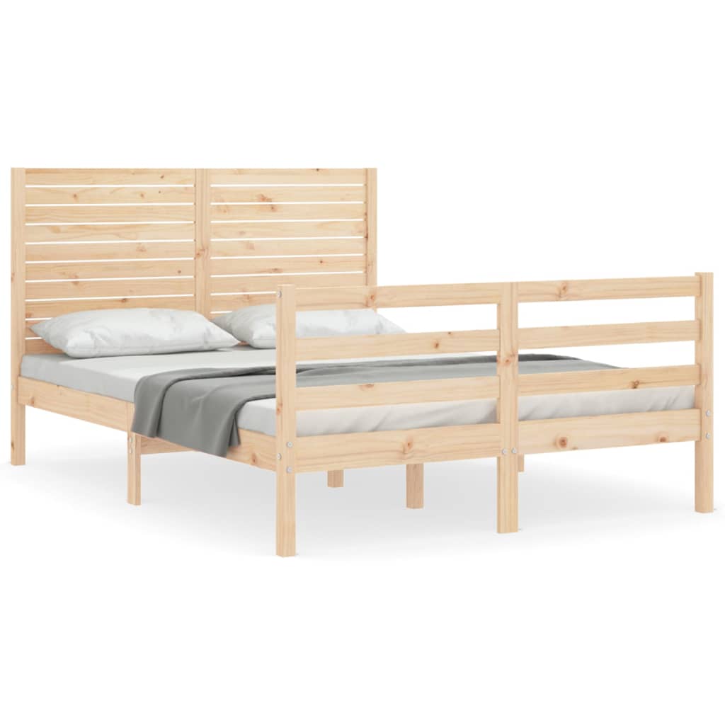 Bed Frame without Mattress 140x200 cm Solid Wood