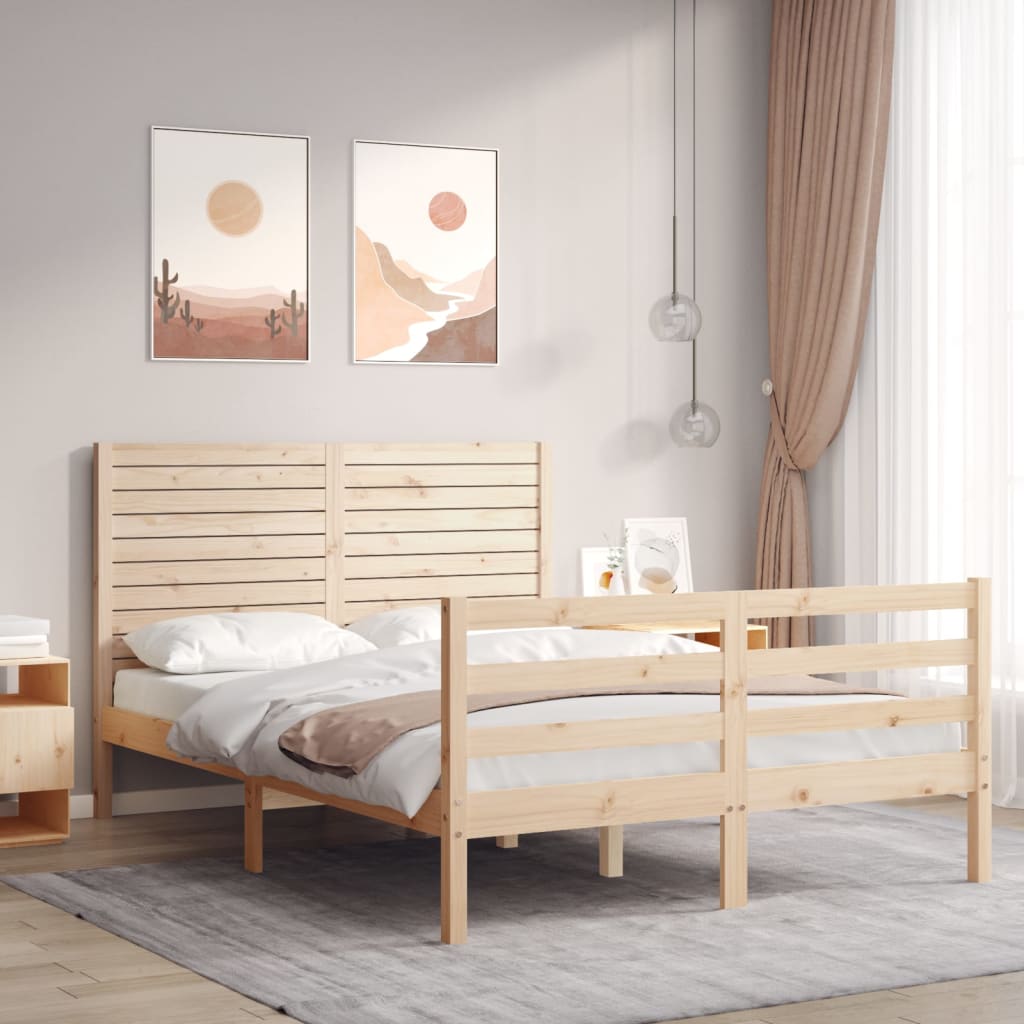 Bed Frame without Mattress 140x200 cm Solid Wood