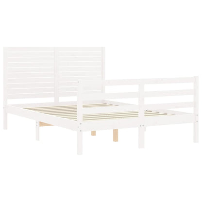 Bed Frame without Mattress White 140x200 cm Solid Wood
