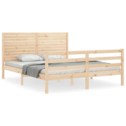 Bed Frame without Mattress King Size Solid Wood