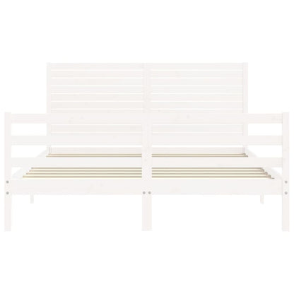 Bed Frame without Mattress White 160x200 cm Solid Wood