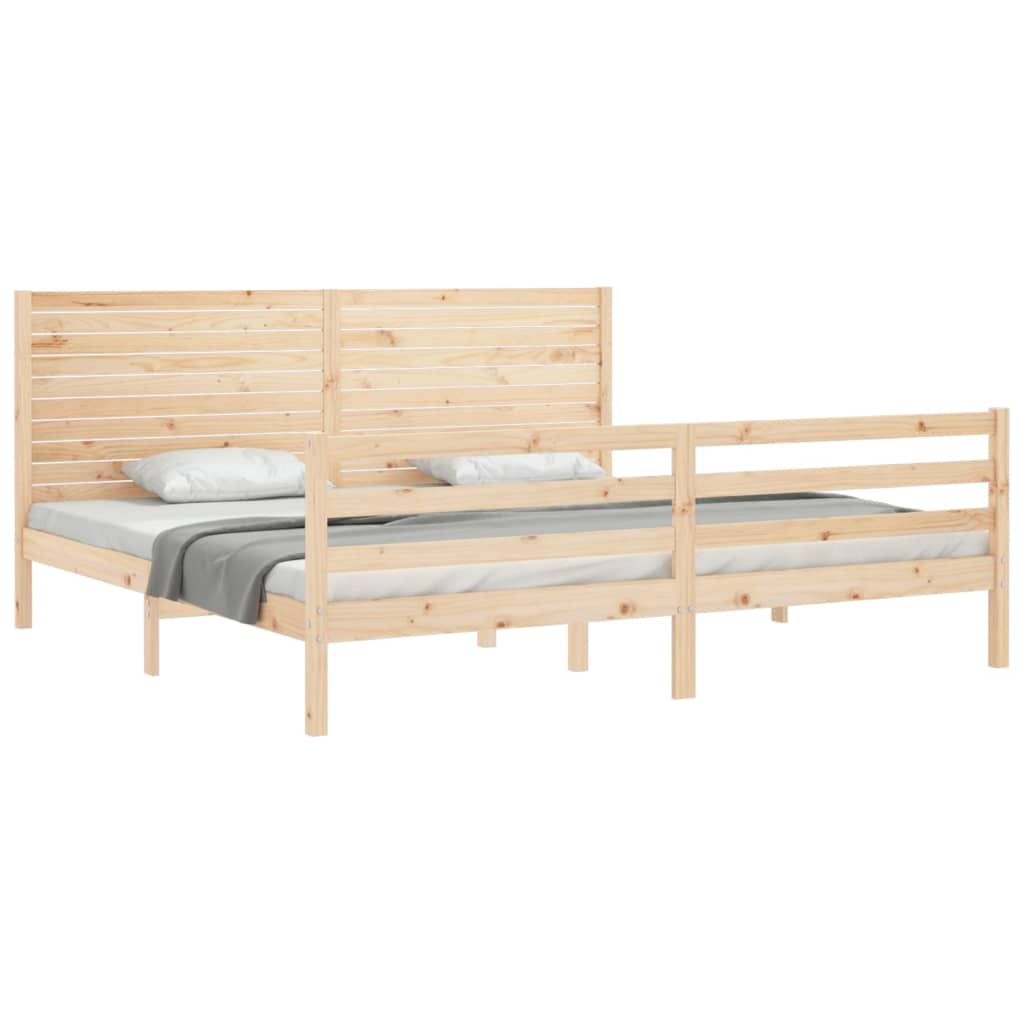 Bed Frame without Mattress Super King Size Solid Wood