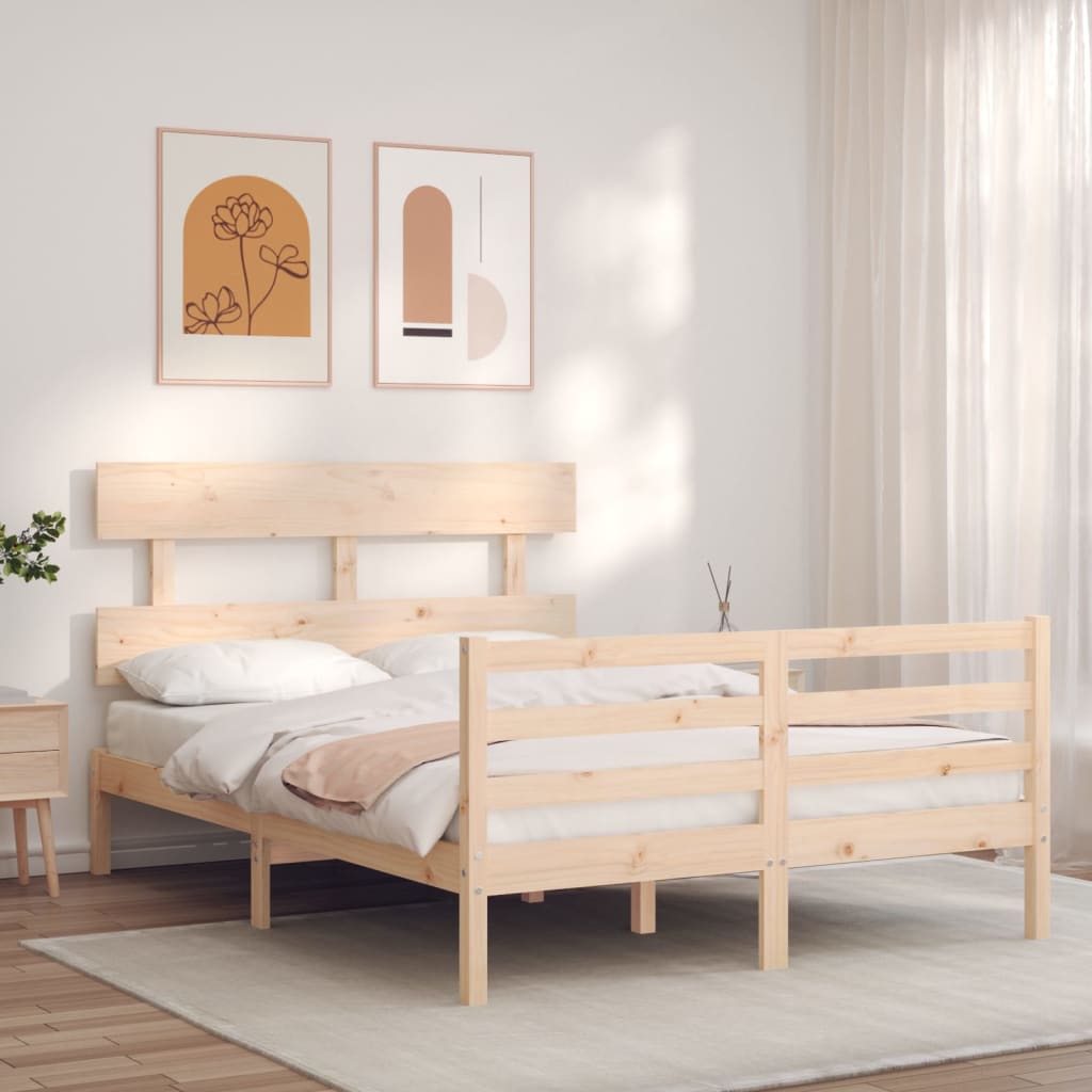 Bed Frame without Mattress 140x200 cm Solid Wood