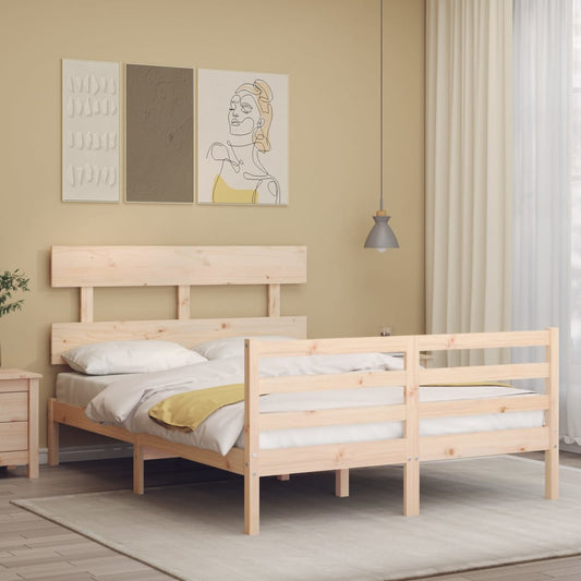 Bed Frame without Mattress 140x200 cm Solid Wood