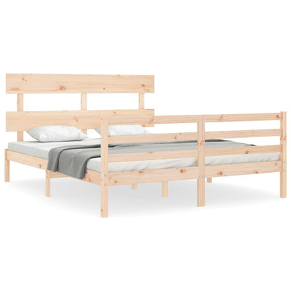 Bed Frame without Mattress King Size Solid Wood