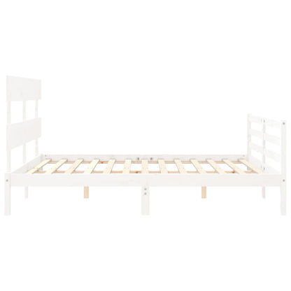 Bed Frame without Mattress White 160x200 cm Solid Wood