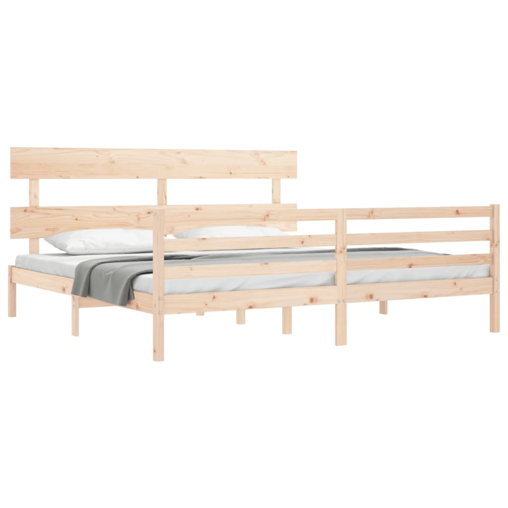 Bed Frame without Mattress 200x200 cm Solid Wood