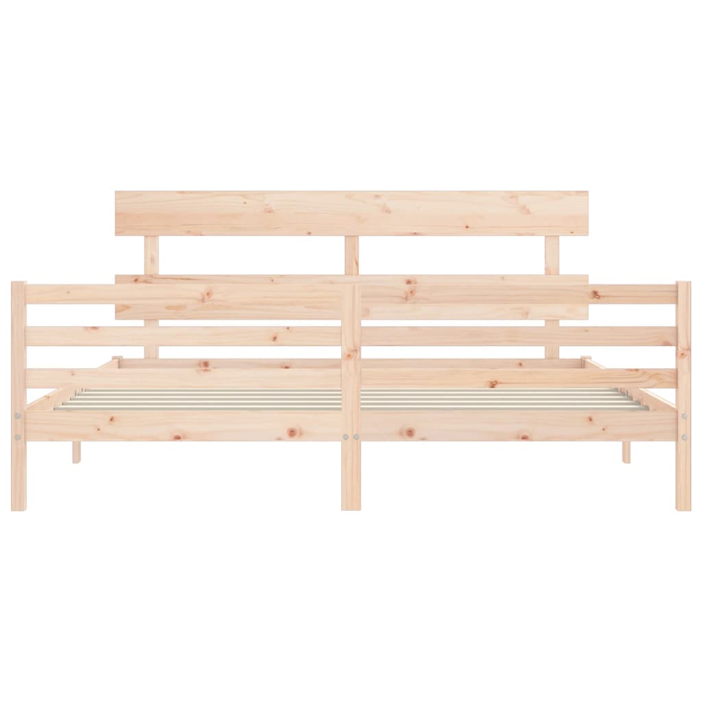 Bed Frame without Mattress 200x200 cm Solid Wood