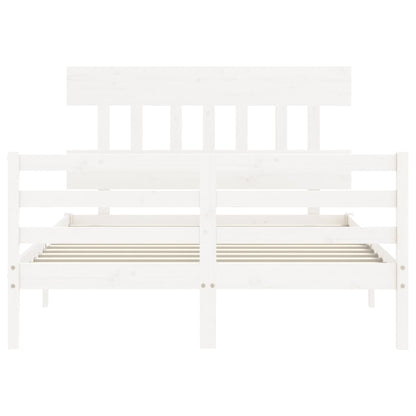 Bed Frame without Mattress White Small Double Solid Wood