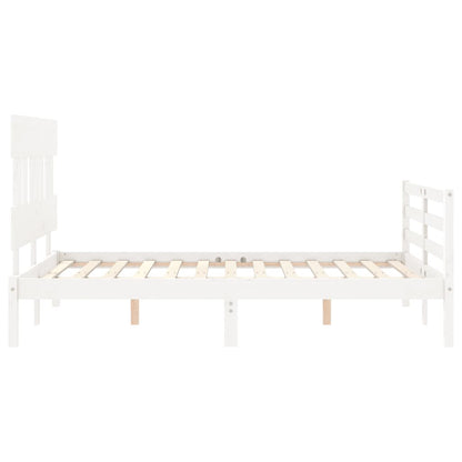 Bed Frame without Mattress White Small Double Solid Wood