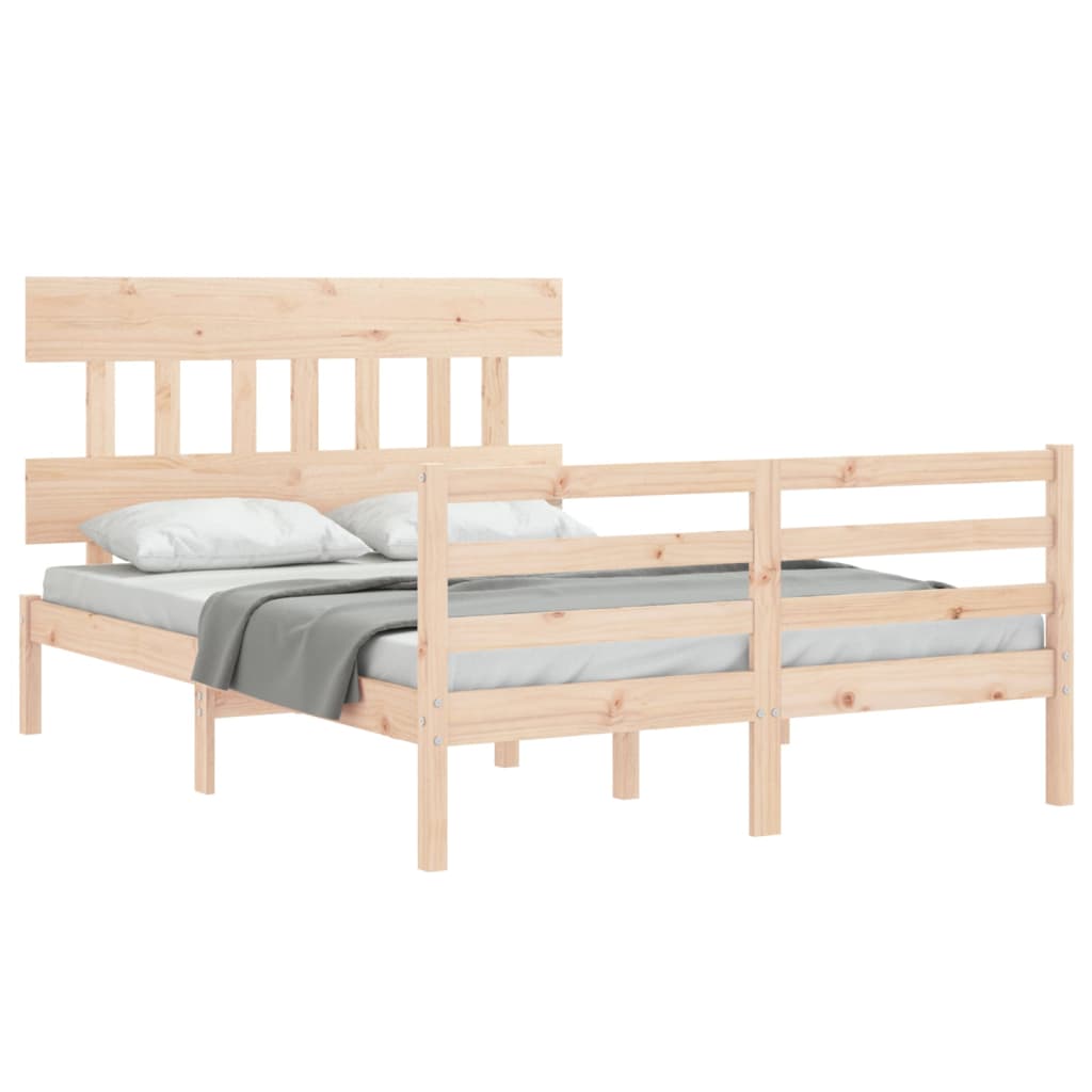 Bed Frame without Mattress 140x190 cm Solid Wood