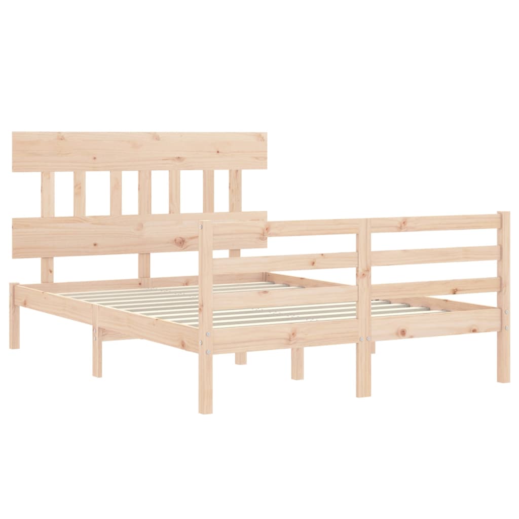Bed Frame without Mattress 140x190 cm Solid Wood