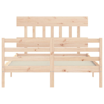 Bed Frame without Mattress 140x190 cm Solid Wood