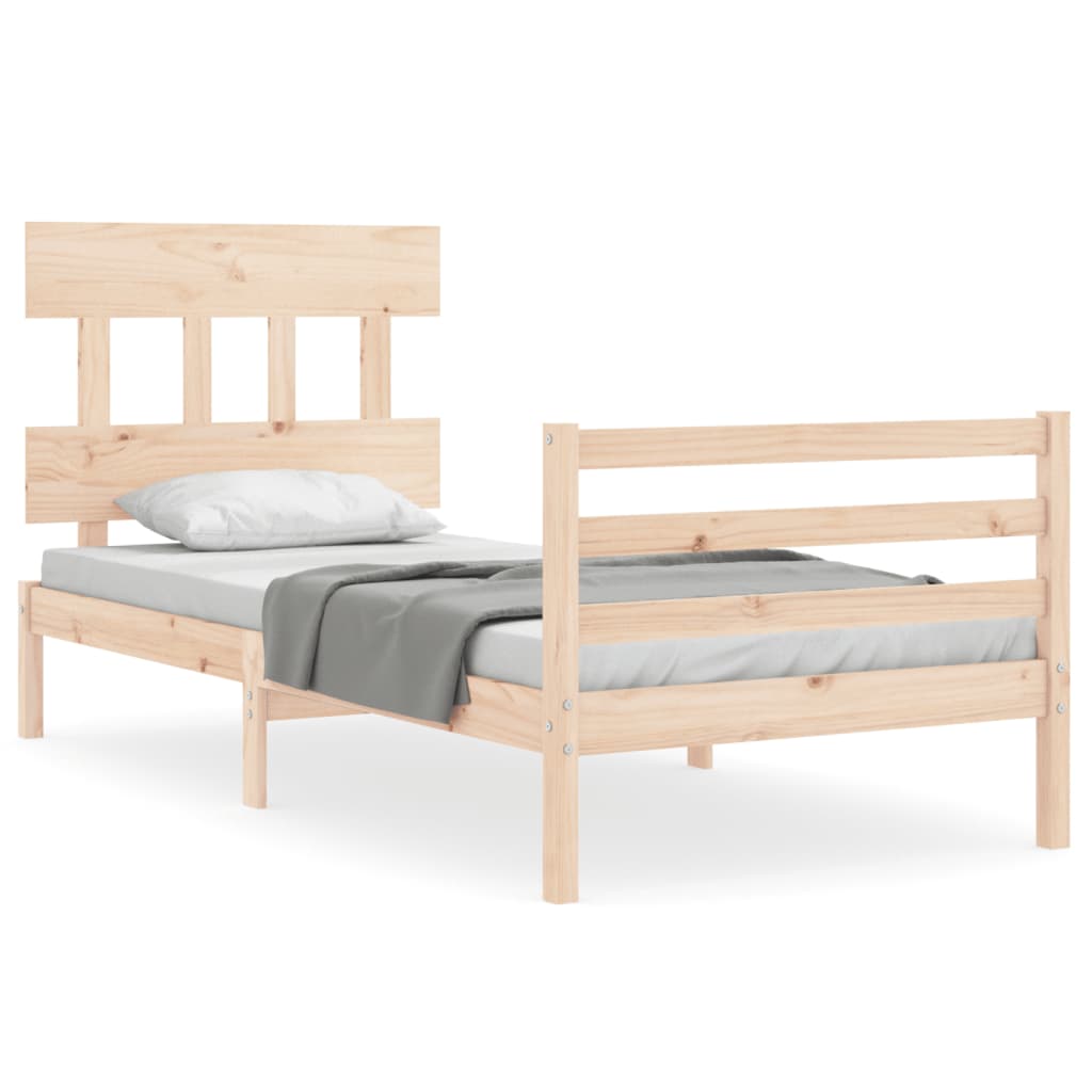 Bed Frame without Mattress 90x200 cm Solid Wood