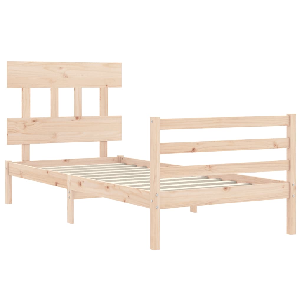 Bed Frame without Mattress 90x200 cm Solid Wood