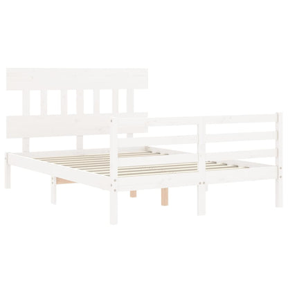 Bed Frame without Mattress White 120x200 cm Solid Wood