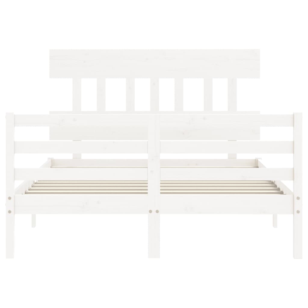 Bed Frame without Mattress White 140x200 cm Solid Wood