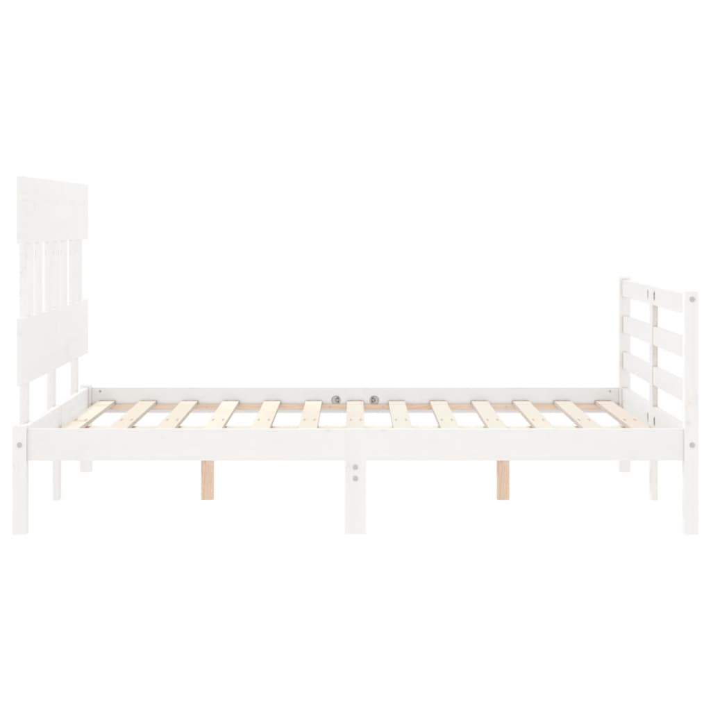 Bed Frame without Mattress White 140x200 cm Solid Wood