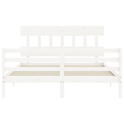 Bed Frame without Mattress White 160x200 cm Solid Wood