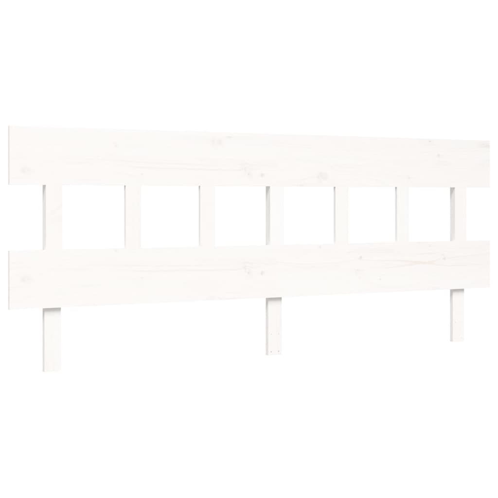 Bed Frame without Mattress White Super King Size Solid Wood