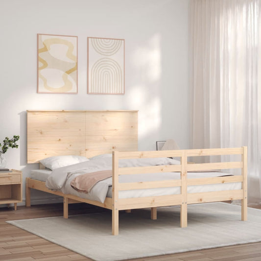 Bed Frame without Mattress 140x190 cm Solid Wood