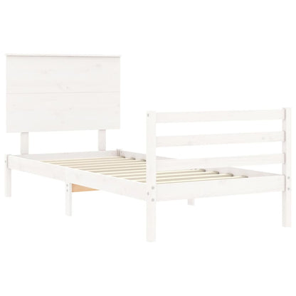 Bed Frame without Mattress White 90x200 cm Solid Wood