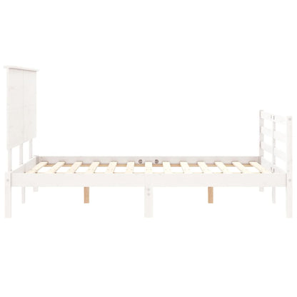 Bed Frame without Mattress White 120x200 cm Solid Wood