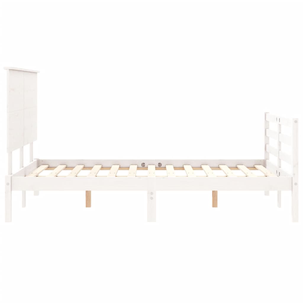 Bed Frame without Mattress White 140x200 cm Solid Wood